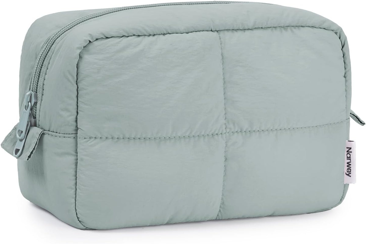 Narwey Puffy Makeup Bag Travel Toiletry Bag, Cute Cosmetic Bag for Women