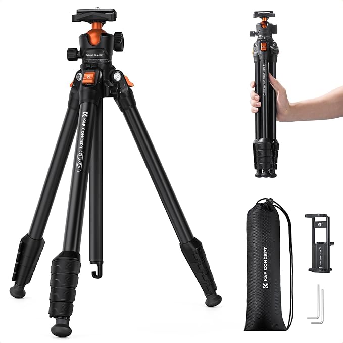 K&F CONCEPT 63" Aluminum Travel Tripod