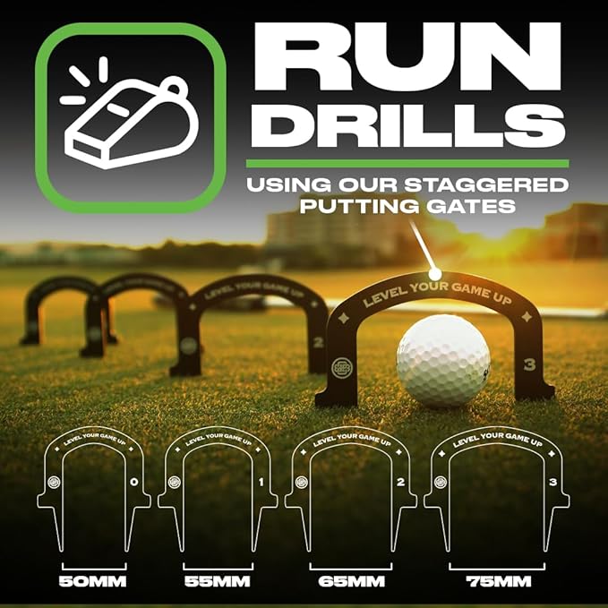Back 2 Basics Putting Gates Set – Golf Putting Aid for Alignment & Accuracy – Gate Putting Green & Golf Putting Mat Trainer - Gate Putter Training Aid for Putting Green