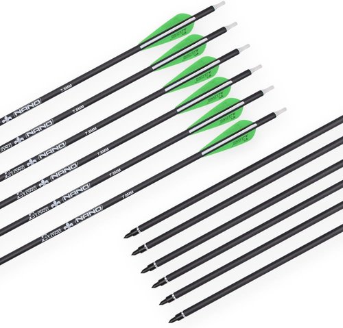 Archery Bow Carbon Arrows - Hunting Target Practice with Removable Tips | 26, 28, 30 Inch, Spine 500, 6/12 Pack