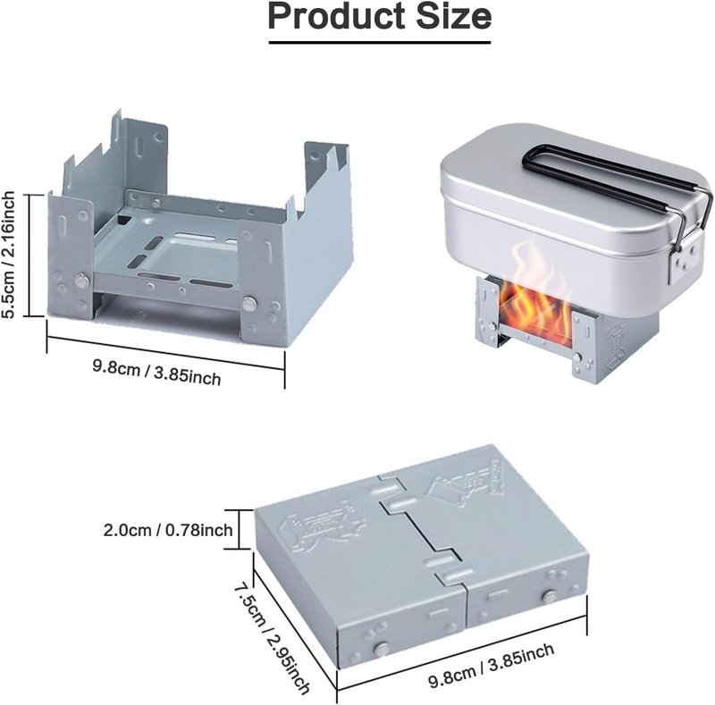 Solid Fuel Tablet Pocket Stove, 2 PCS Backpacking Folding Pocket Stove Outdoor Travel Portable Stove Ultralight Alcohol Camping Stove For Hiking, Camping