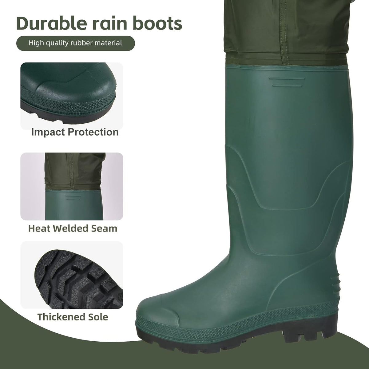 Skiennix Bootfoot Fishing Chest Waders - Waterproof 2-Ply Nylon/PVC | Durable Hunting Gear for Men & Women