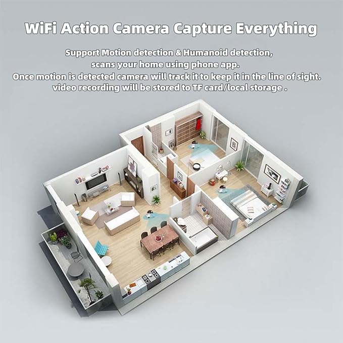Pet Cameras Indoor with Phone App, 1080p Dual Lens, P 360°/T 90° Rotation Monitoring, 2-Way Talk, Night Vision, Motion Detection, Video Recording (WiFi, 128GB)
