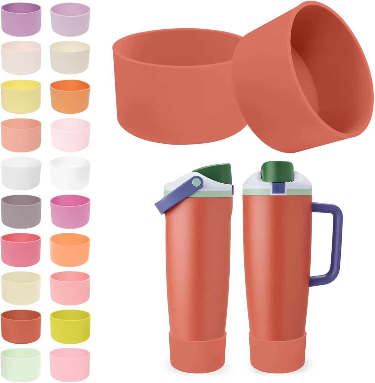 Owala Silicone Boots - Non-Slip, Scratch-Resistant Stability Enhancer for 30oz & 40oz Bottles | Summer Harvest (2PCS)