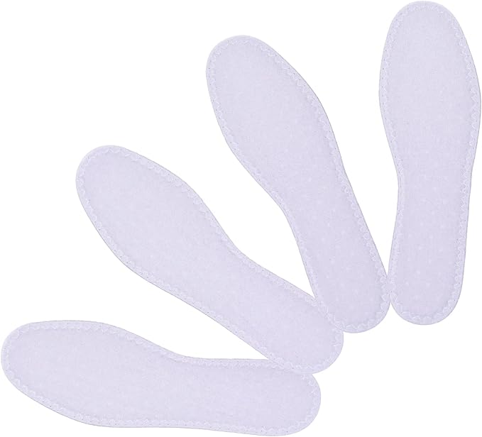 Happystep Cotton Terry Cloth Insoles, Barefoot Shoe Inserts, Sweat Absorption, Odor Control, Moisture-Wicking, Washable and Reusable, Zero Drop Shoe Insoles, 2 Pairs of White (Women Size 6)