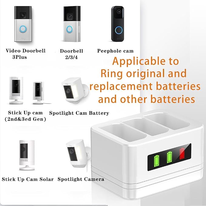 3-Slot Battery Charging Station/Battery Charger/Charging case,