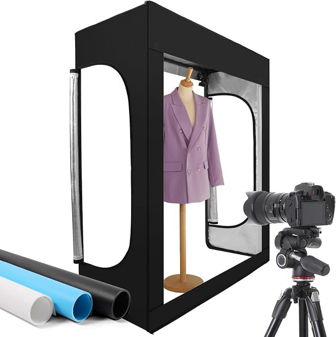 Photo Light Box, Portable 47"x20"x55" Photo Studio Light Box, Shooting Tent Kit
