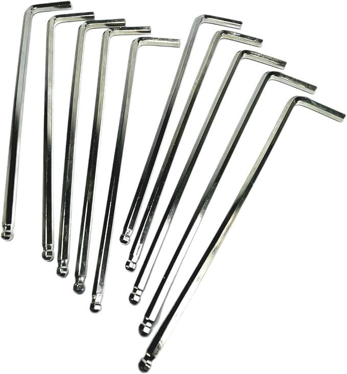 10pcs 4mm Ball End Allen Wrench sets,4mm Hex Key Wrench set,4mm ball end Hex Driver allen key Door Key L Shaped hex wrench set with Long Arm 139mm lengh.4mm ball end hex wrench