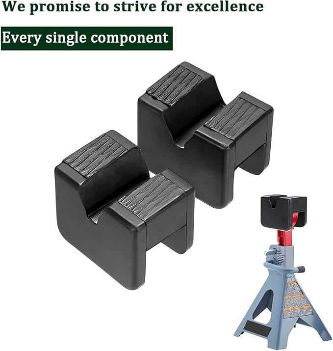 4PCS Car Jack Stand Pad, Rubber Anti-Slip Floor Jack Support Adapter with Grooved Design, Vehicle Slotted Pinch Weld Side Frame Rail Protector, Universal Automotive Accessories