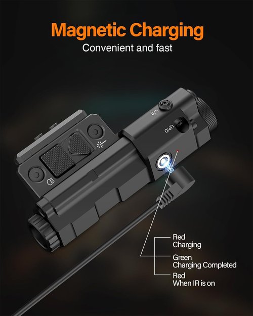 Mlok 940nm IR Illuminator Flashlight - Rechargeable Laser Combo for Night Vision Scopes