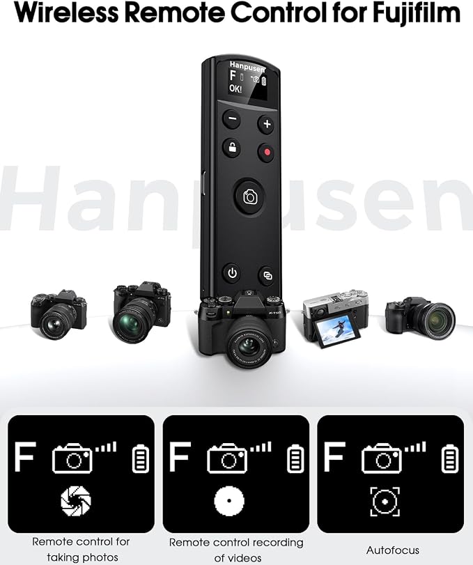 for Fujifilm Camera Remote Control, Hanpusen Rechargeable Wireless Shutter