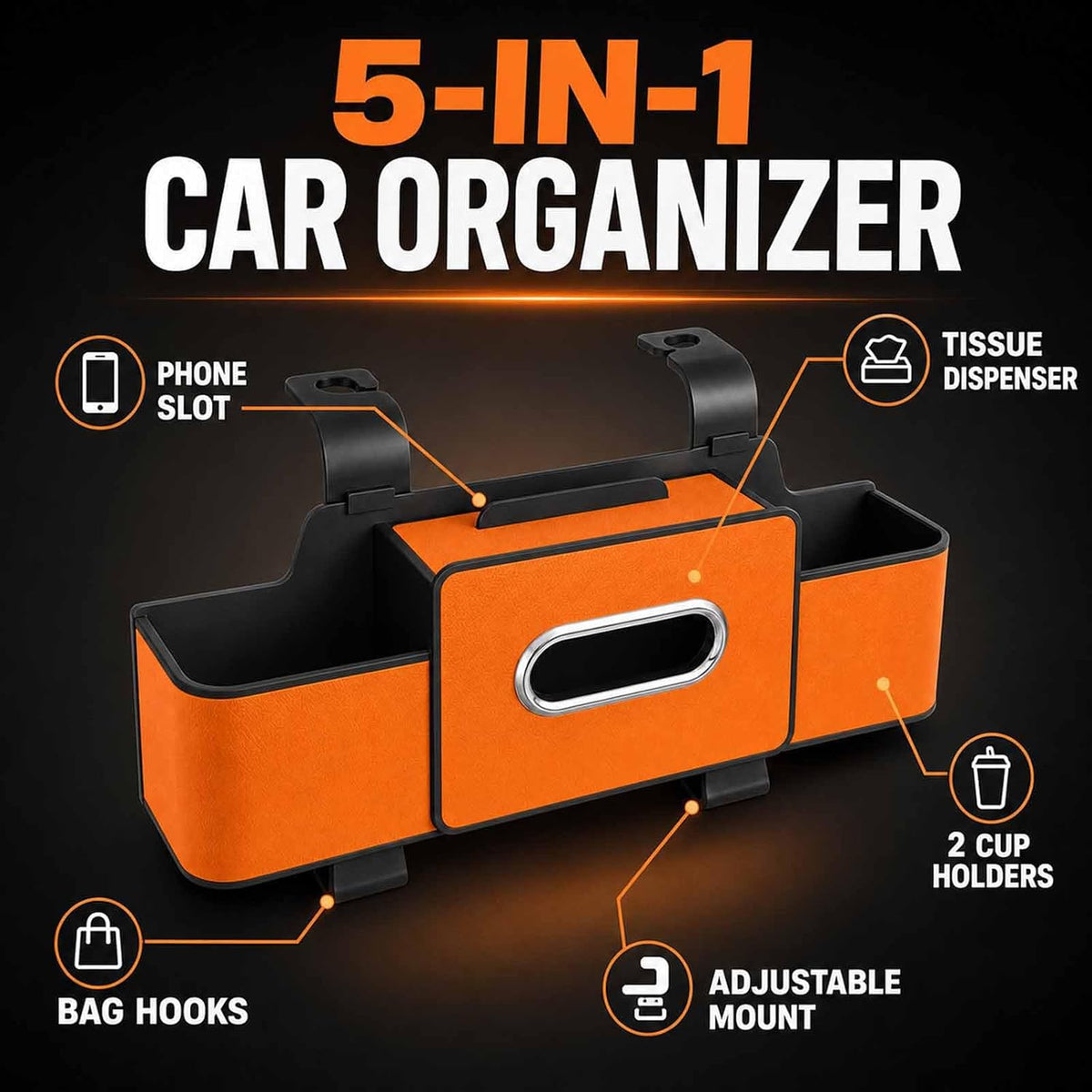 Car Headrest Organizer for Ram 3500, Tissue Cup Holder