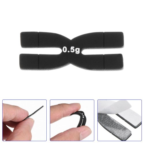 M METERXITY 10 Pack Racket Weight Balance Strips - Tennis Badminton Racquet Balance Strips Tape Bar Weighted Tapes, Apply to Racquet/Sports Training (0.5g, Black)