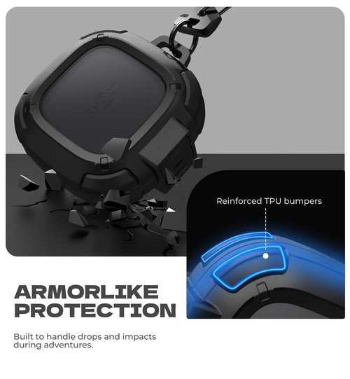 Dexnor for Shokz OpenFit 2 Case with Drop-Proof Lock, Shockproof Rugged Bumper Cases Protective Cover with Carabiner & Keyring & Cleaner Kit for Shokz OpenFit 2 (2025) Black