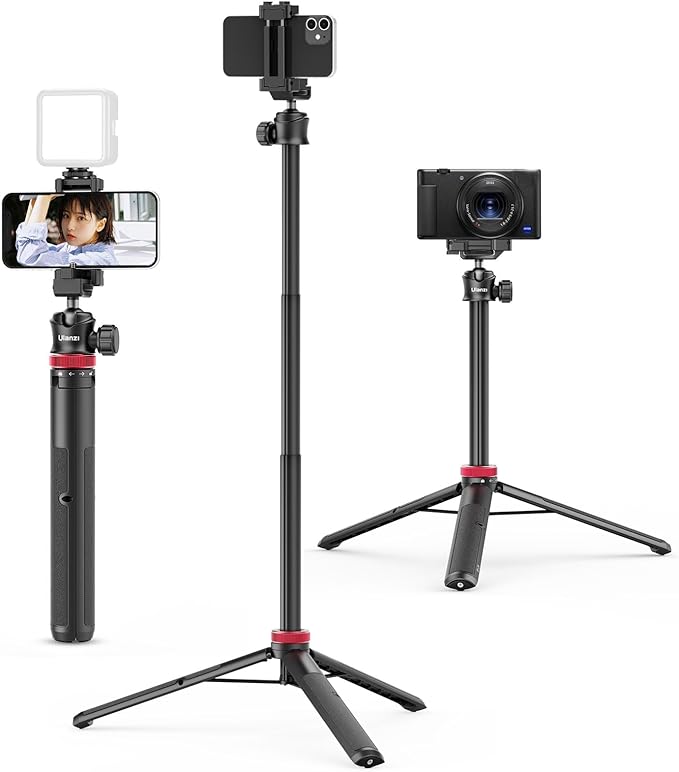 ULANZI MT-44 Extendable Phone Tripod, 360° Ball Head Camera Tripod