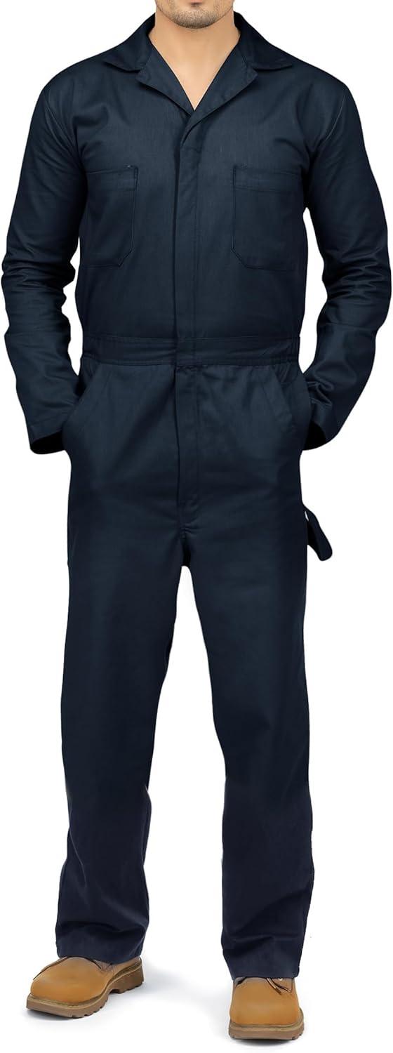 NY Threads Men's Twill Coverall - Relaxed Fit Long Sleeve Utility Workwear for Comfort & Durability