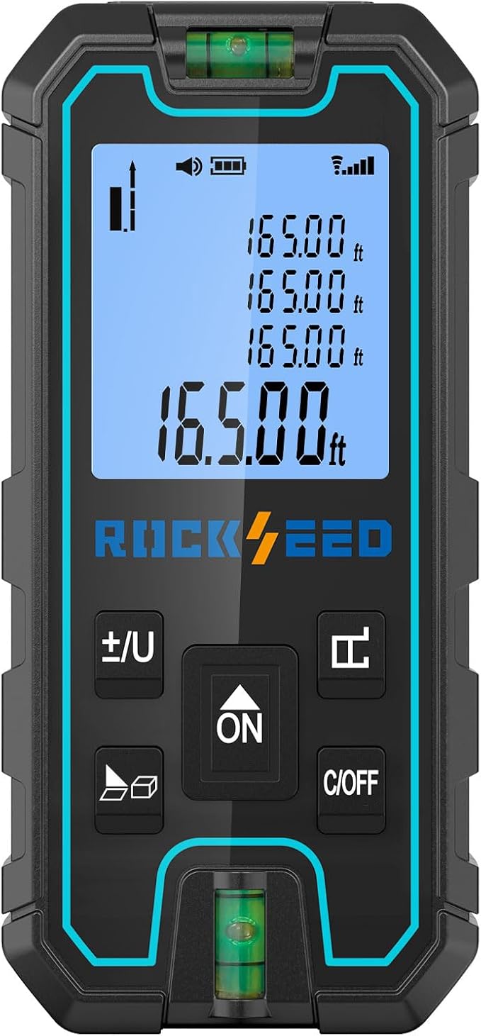 Laser Measure 165 Feet, RockSeed Portable Laser Distance Meter, Digital