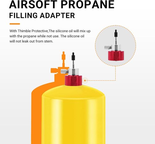 Elecbee Airsoft Propane Filling Adapter - Reusable Non-Leaking Gas Refill with Silicone Oil Port for Green Gas Cans