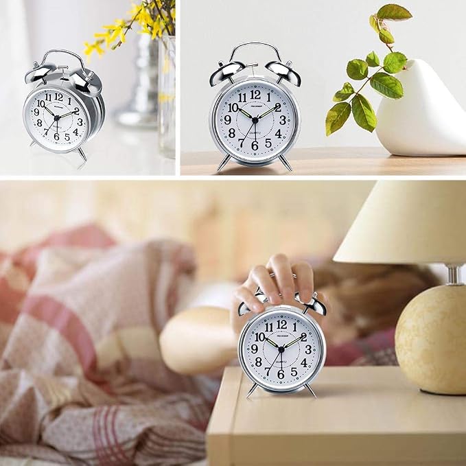 Peakeep 4 inches Twin Bell Loud Alarm Clock