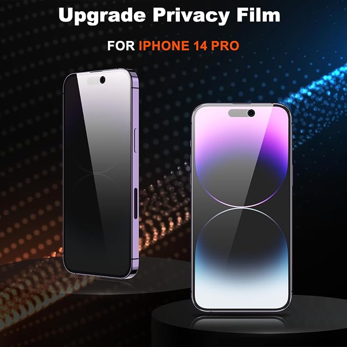 YMHML 2 Pack for iPhone 14 Pro Max Privacy Screen Protector, Upgrade Anti Spy