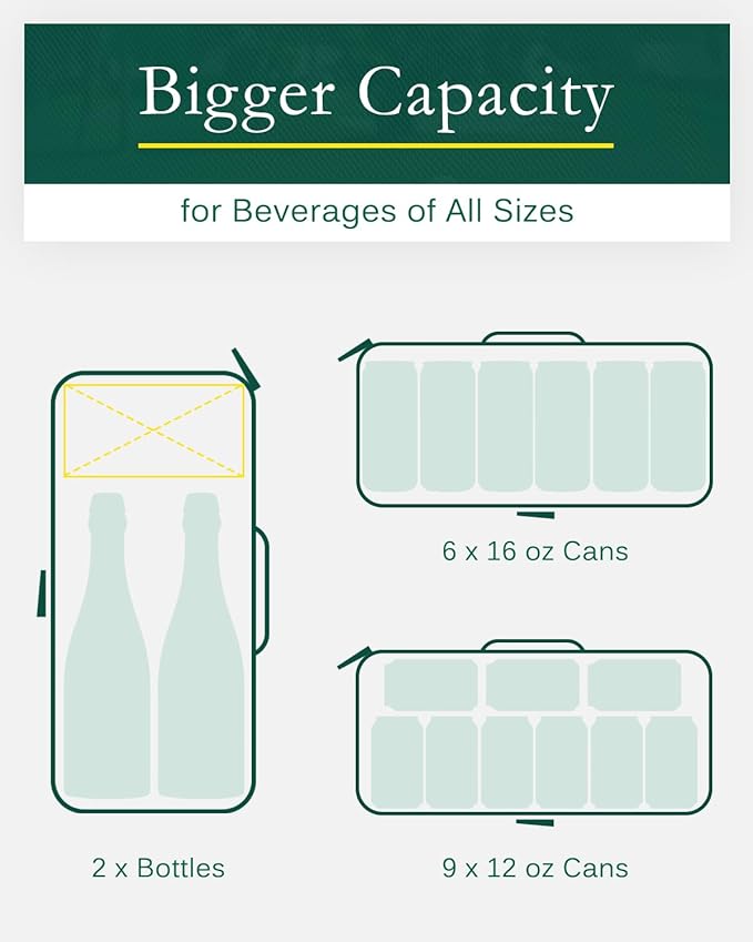 Golf Cooler Bag with Ice Packs - Golf Gifts for Men Fits in Golf Bags Golf Accessories Fathers Day Dad Gifts from Daughter Son Wife - Keeps 6 Beer Cans or 2 Wine Bottles Cold for Hours