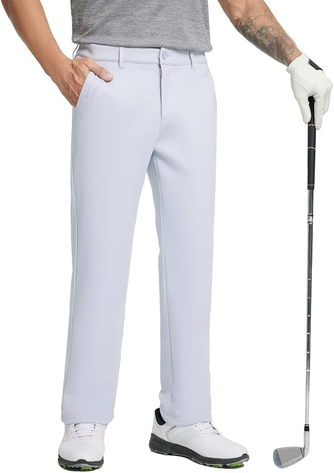 M MAELREG Golf Fleece Lined Pants Men Softshell Water-Resistant Workout Casual Outdoor Hiking Insulated Winter Pants for Men
