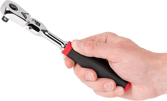 TEKTON 1/4, 3/8, 1/2 Inch Drive Flex Head Quick-Release Comfort Grip Ratchet Set, 3-Piece (6, 8, 10-1/2 in.) | SRH99120
