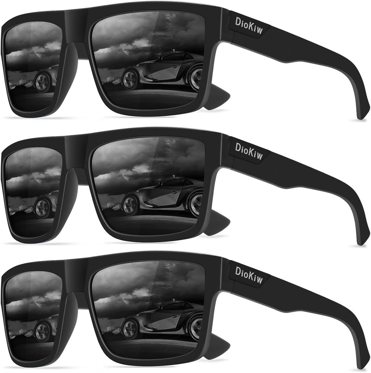Polarized Sunglasses for Men - Sporty Square Frame with UV Protection | Lightweight Travel Goggles