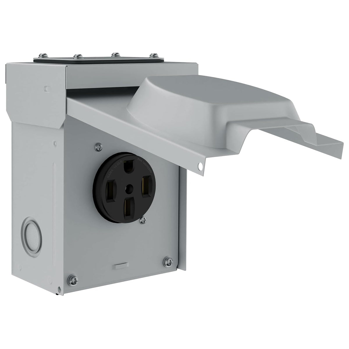 ENERLITES 50A RV Power Outlet Box, NEMA 14-50R, Black