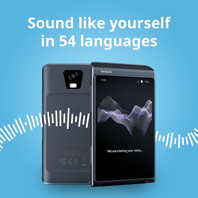 Vasco Translator Q1 | AI Voice Cloning Language Translator Device | 113