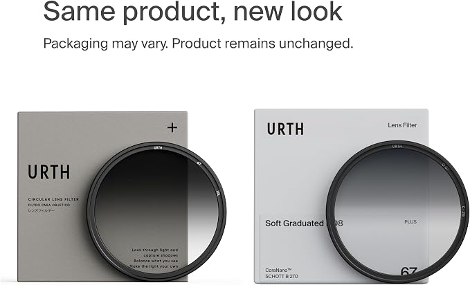 Urth 58mm Soft Graduated ND8 Lens Filter — 3-Stop, HD Optical Glass 20-Layer