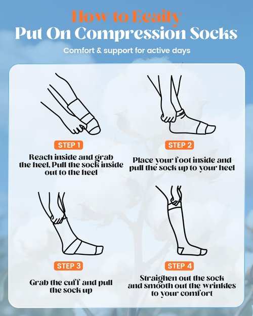 LEVSOX Cotton Compression Socks for Women Men 20-30 mmHg Knee High Cute Support Sock for Flying Nurses Pregnancy