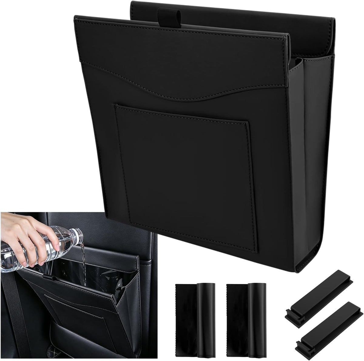 Leak-Proof Magnetic Car Trash Can with 2 Rolls Trash Bags