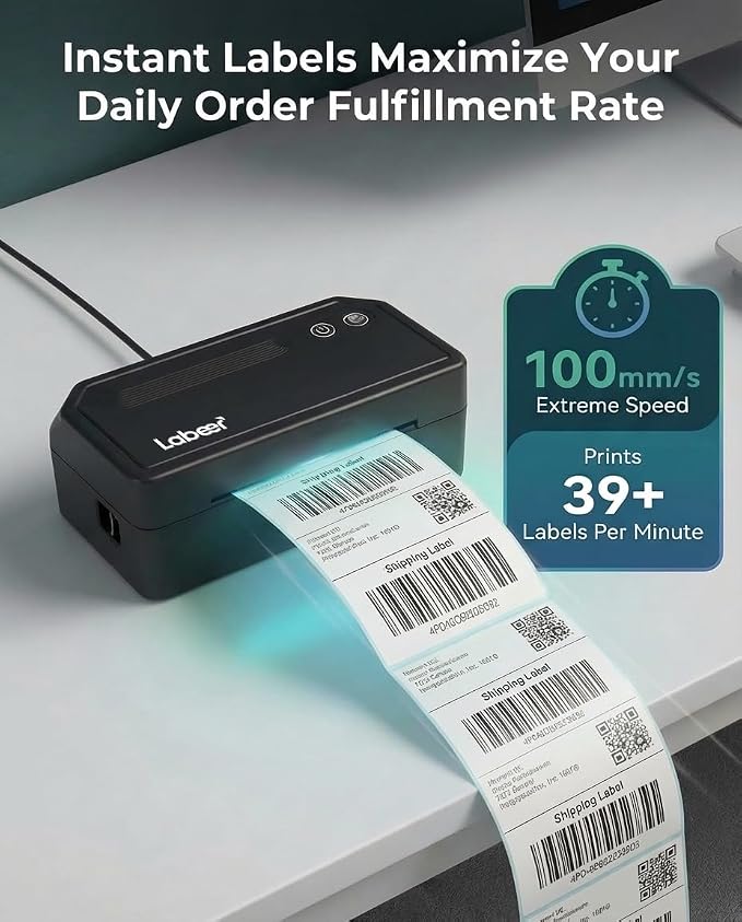 Labeer Bluetooth Thermal Shipping Label Printer, Wireless 4x6 Label Printer