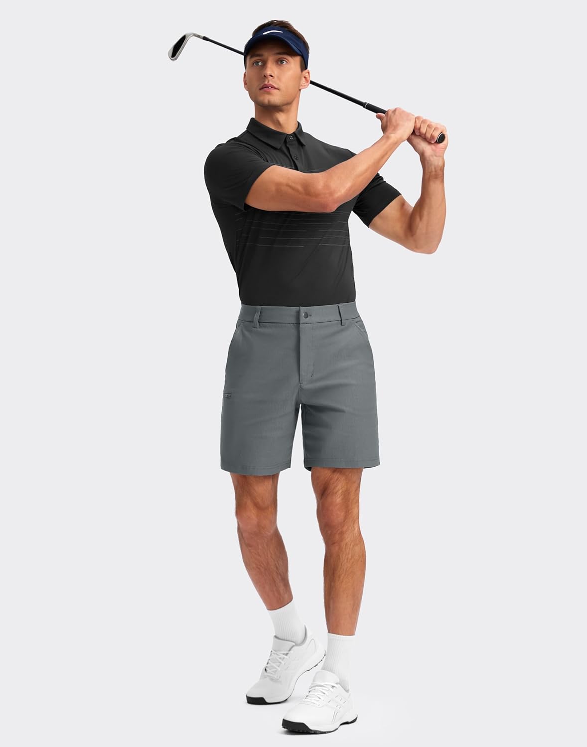 Pudolla Men's Casual Golf Shorts - Stretch Quick-Dry Dress Shorts with 4 Pockets | 7/9 Inch