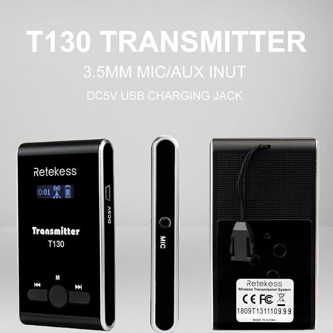 Retekess T130 Church Translation Device, Tour Guide System Rechargeable
