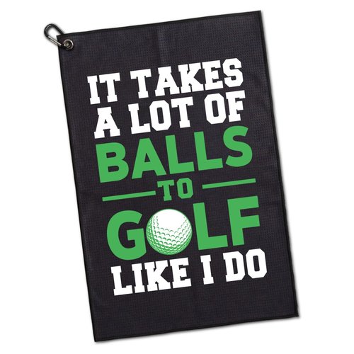 GEYGIE It Takes A Lot of Ball to Golf Like Printed Microfiber Golf Towel, Funny Golf Towel Gifts and Golf Accessories for Men Women Dad Mom Grandpa, Fathers Day Birthday Gift for Golf Lover
