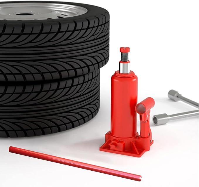 Jack Handle,Floor Hydraulic Bottle Big Red Vertical Car Handle Replacement, with Handle Sleeve（50 tons）
