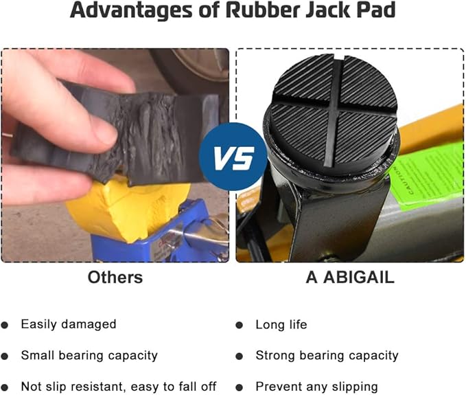 A ABIGAIL Universal Floor Jack Rubber Pad Jack Adapter Pinch Weld Side Frame Rail Protector Puck/Pad