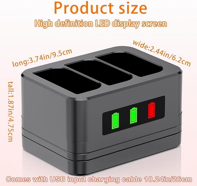 3-Slot Charger/Charging Dock, Suitable