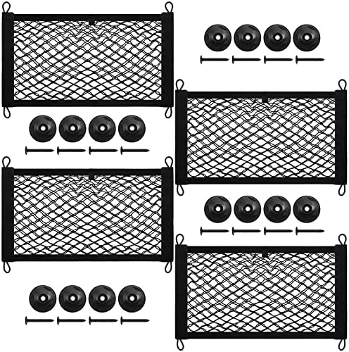 DEDC 4 Pack 17.7x9.8'' Cargo Storage Net Universal Elastic Storage Mesh