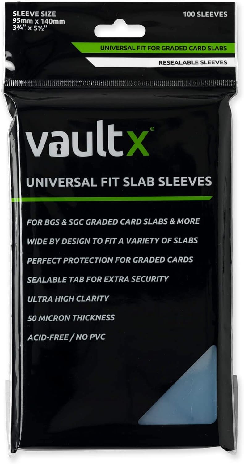 Vault X Graded Trading Card Sleeves - Universal Fit for BGS, SGC, ACE Cases | 100 Pack for Collectible TCG Games