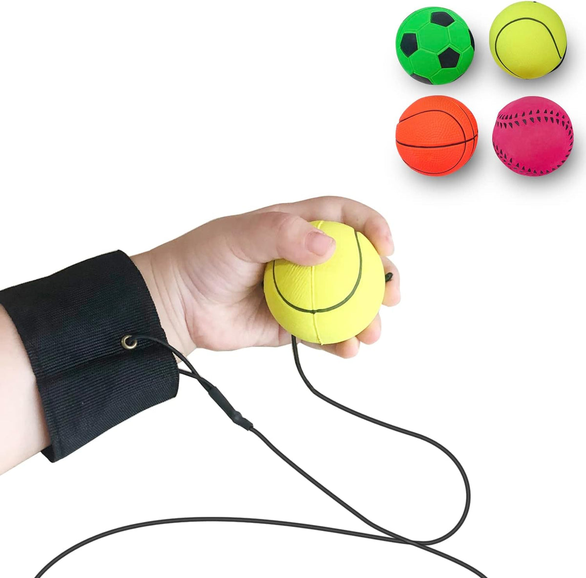 ZUYEE Wrist Return Ball Set - 1.85 Inch Rubber Rebound Balls for Sports | Perfect Gift for Kids