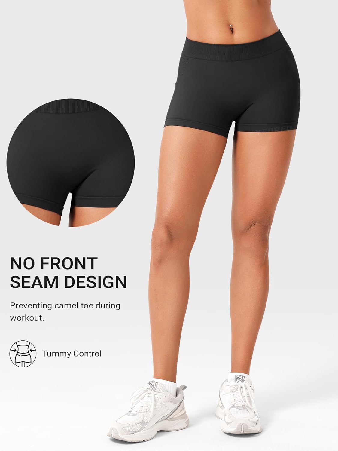 YEOREO Women's Booty Shorts - Low Rise Scrunch Design for Gym & Yoga | 2.5" Spandex Biker Shorts