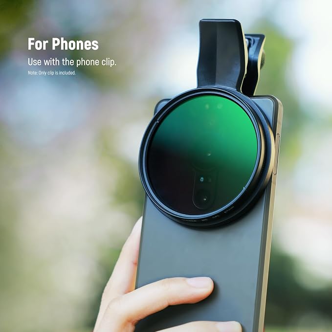 NEEWER 67mm Phone Camera Lens Filter Clamp, Adjustable Threaded Filter Clip