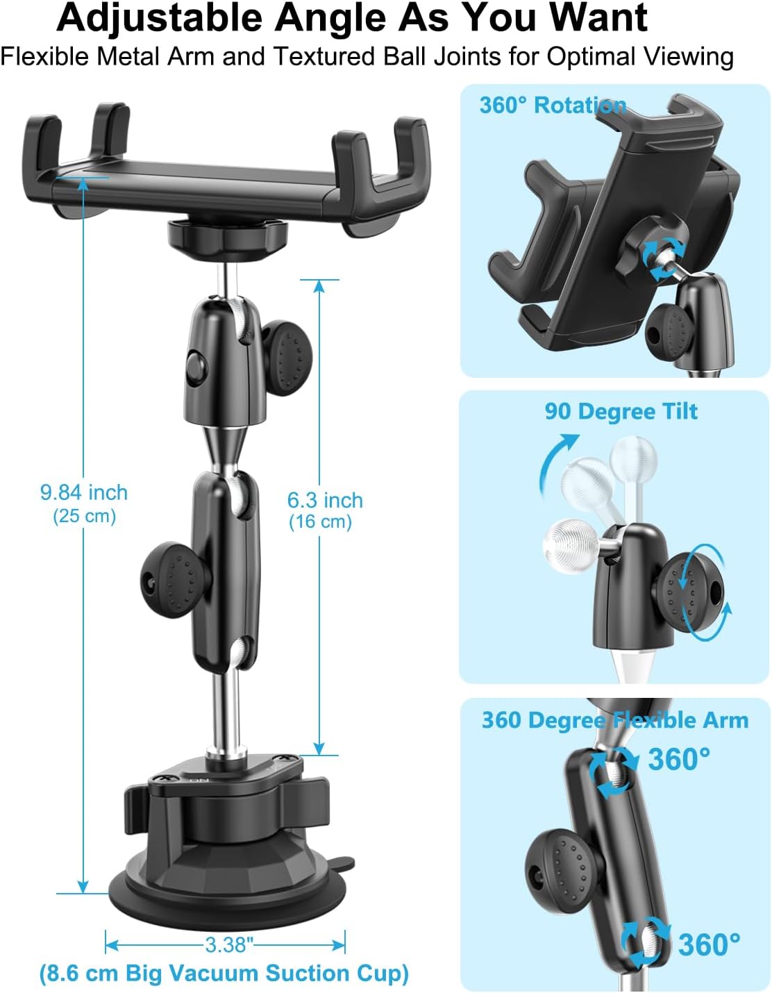 Z Fold Car Holder, Windshield Mount for Foldable Phone, Super Suction Cup