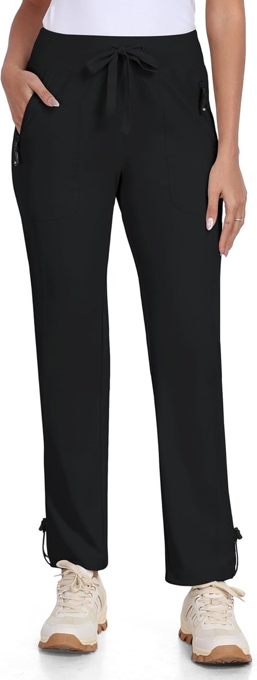 MoFiz Women's Hiking Pants - Lightweight Quick-Dry Travel Joggers with Water-Resistant Fabric & Zipper Pockets