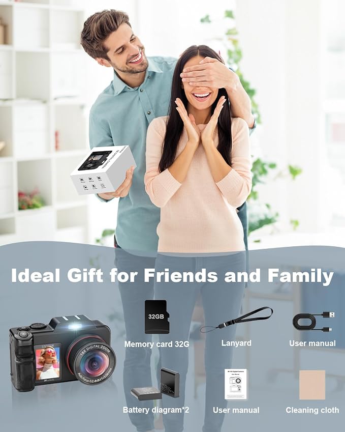 5K-Digital-Cameras for Photography: 2026 Upgrade 80MP 3.5"+2" Dual Screen for