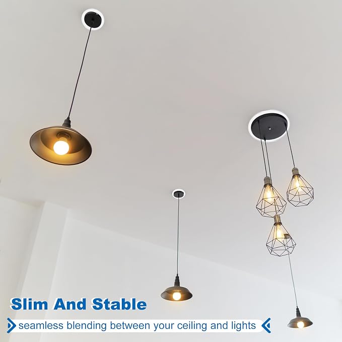 PATIKIL 4.3" ID 6.7" OD Plastic Trim Ring, Ceiling Light Goof Rings Matte