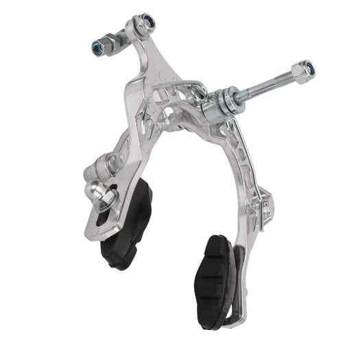 equlup Bike Brake Caliper, Aluminum Alloy Bike Brake Caliper Universal Front and Rear Bike Brake Cycling Accessory for Bikes, Motorcycles (Silver)